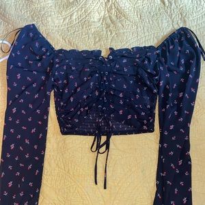 off the shoulder rose top - never worn
